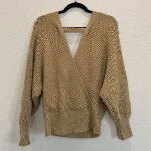 Gold Open Back Sweater